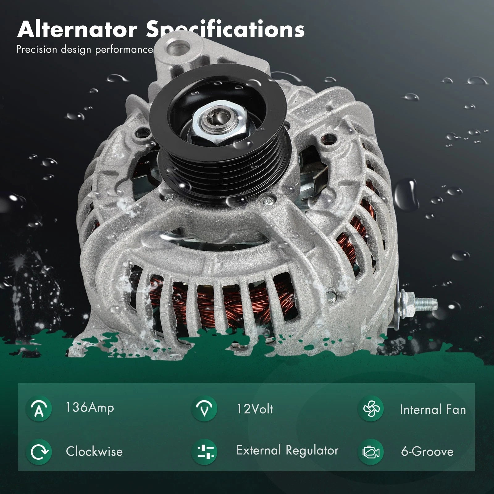 Alternator for Dodge Durango (2003–2006) Ram 1500 (2002–2006) 0124525002