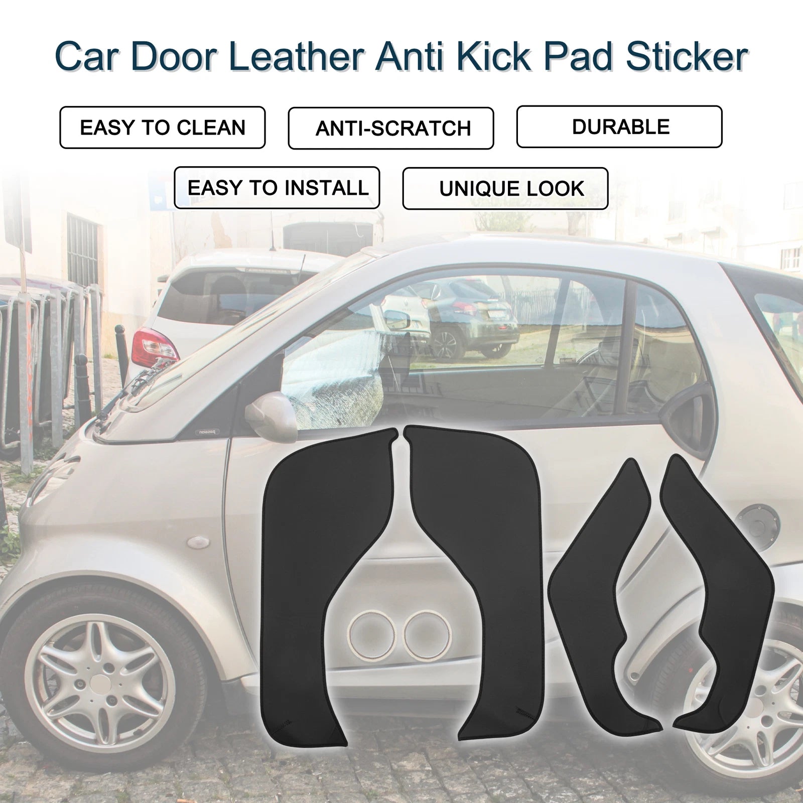 Set of 1 Car Door Leather Anti Kick Pad Sticker for Mercedes-Benz Smart (2022)
