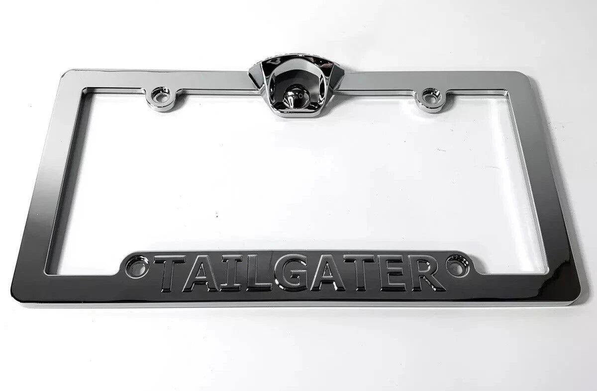 Chrome Tailgate License Plate Frame W Bottle Opener for Chevy Silverado (2019–2024)