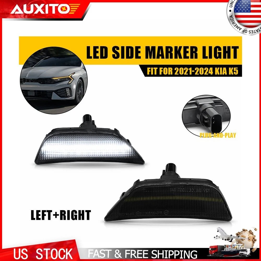 Smoked LED Front Side Marker Lights for Kia K5 (2021–2024)