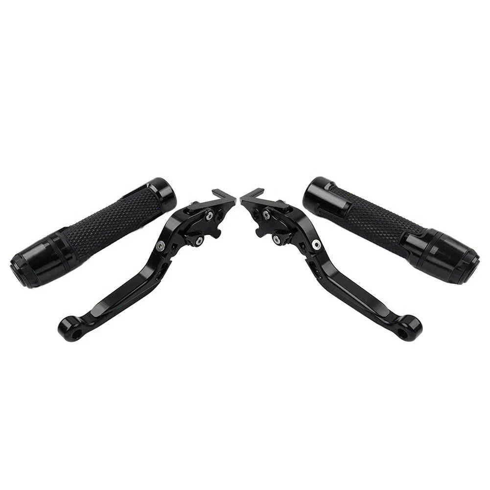 Black Extendable Brake Clutch Levers Grip Set for Suzuki GSXR600/750 (2006-2023)
