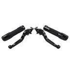Black Extendable Brake Clutch Levers Grip Set for Suzuki GSXR600/750 (2006-2023)