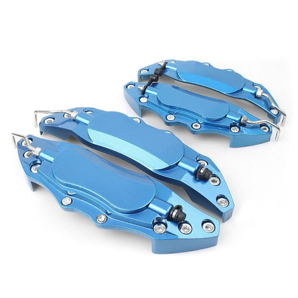 Set of 4 Disc Brake Caliper Covers for Universal Fit (3D Style, Blue)