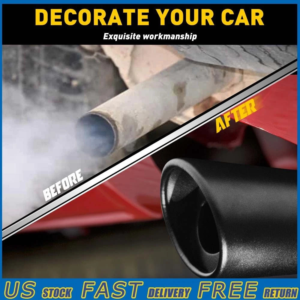 Exhaust Pipe Tip for Universal Fit (1.5''-2.4'') Matte Black Steel