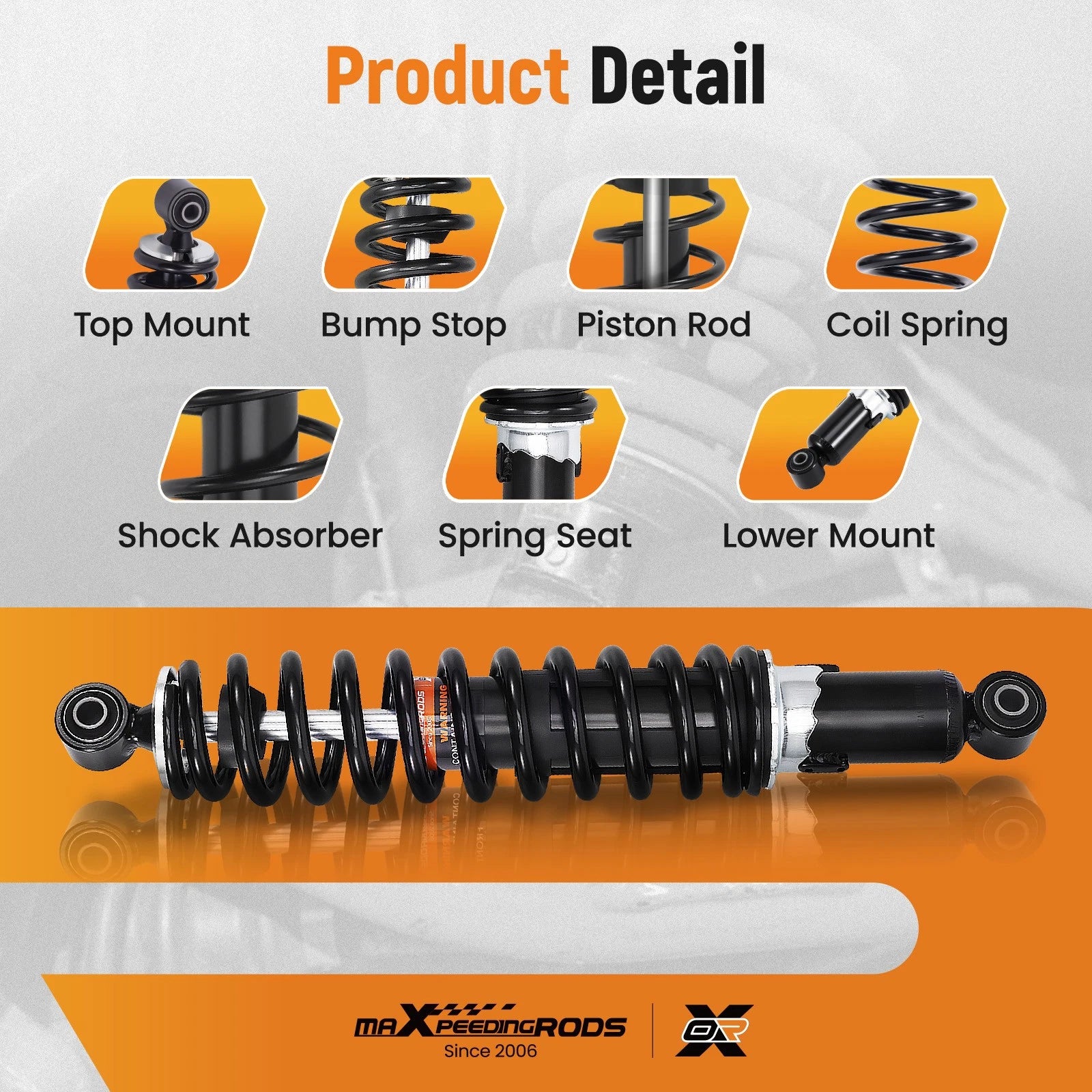 Rear Shock Strut Absorber Kit for Honda FourTrax 300 2x4 (1993–2000) TRX300