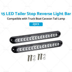 2X 15" LED Tail Stop Reverse Light Bar for Truck Boat Caravan (12V-24V)
