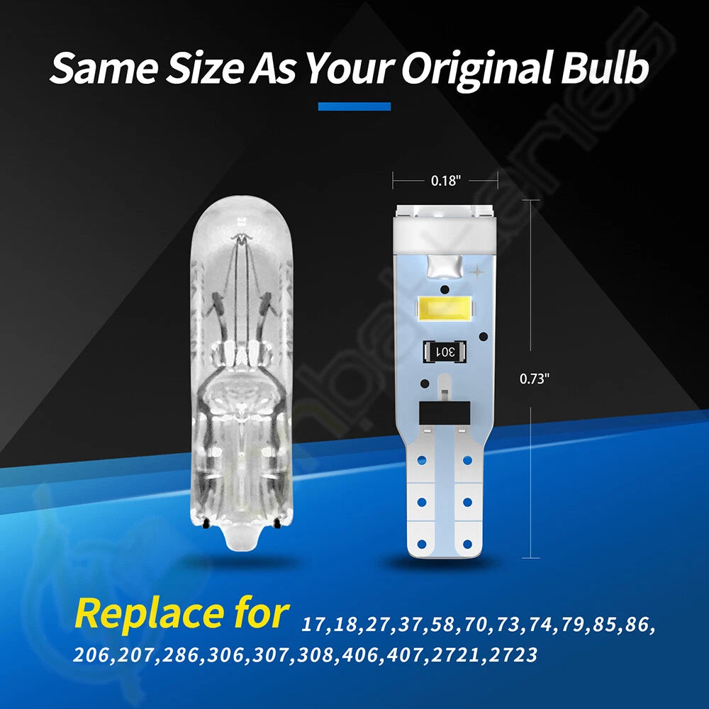 20X T5 Wedge White SMD LED Dash Instrument Gauge Light Bulbs for (N/A)