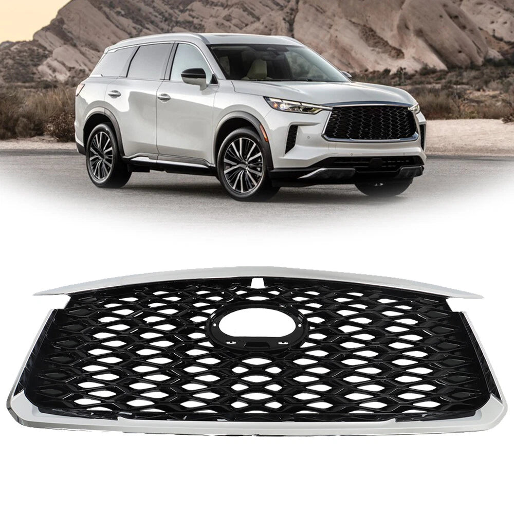 Front Radiator Upper Grille for Infiniti QX60 (2022–2023) Black Chrome