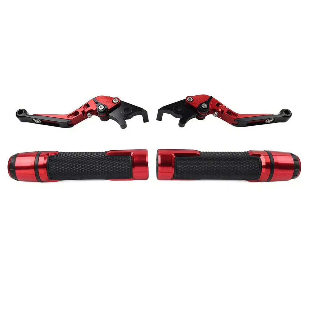 Red Extendable Brake Clutch Lever Grip Set for Yamaha YZF R1M R1S (2015-2023)