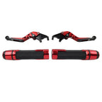 Red Extendable Brake Clutch Lever Grip Set for Yamaha YZF R1M R1S (2015-2023)