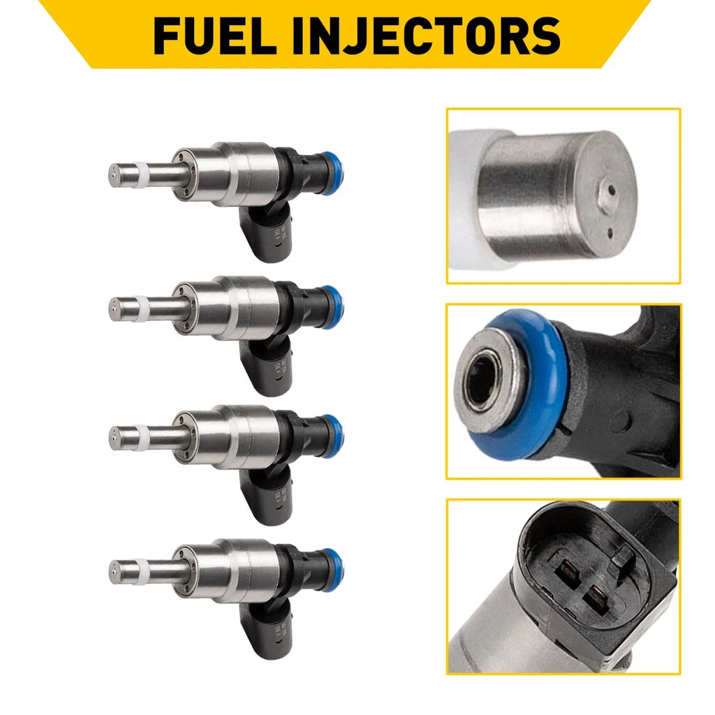 Set of 4 Fuel Injectors for Audi A4 A3 TT VW Passat GTI EOS 2.0L I4 (2005–2009)
