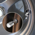 Set of 4 Silver Aluminum Tire Stem Caps for Universal Fit (All Models)