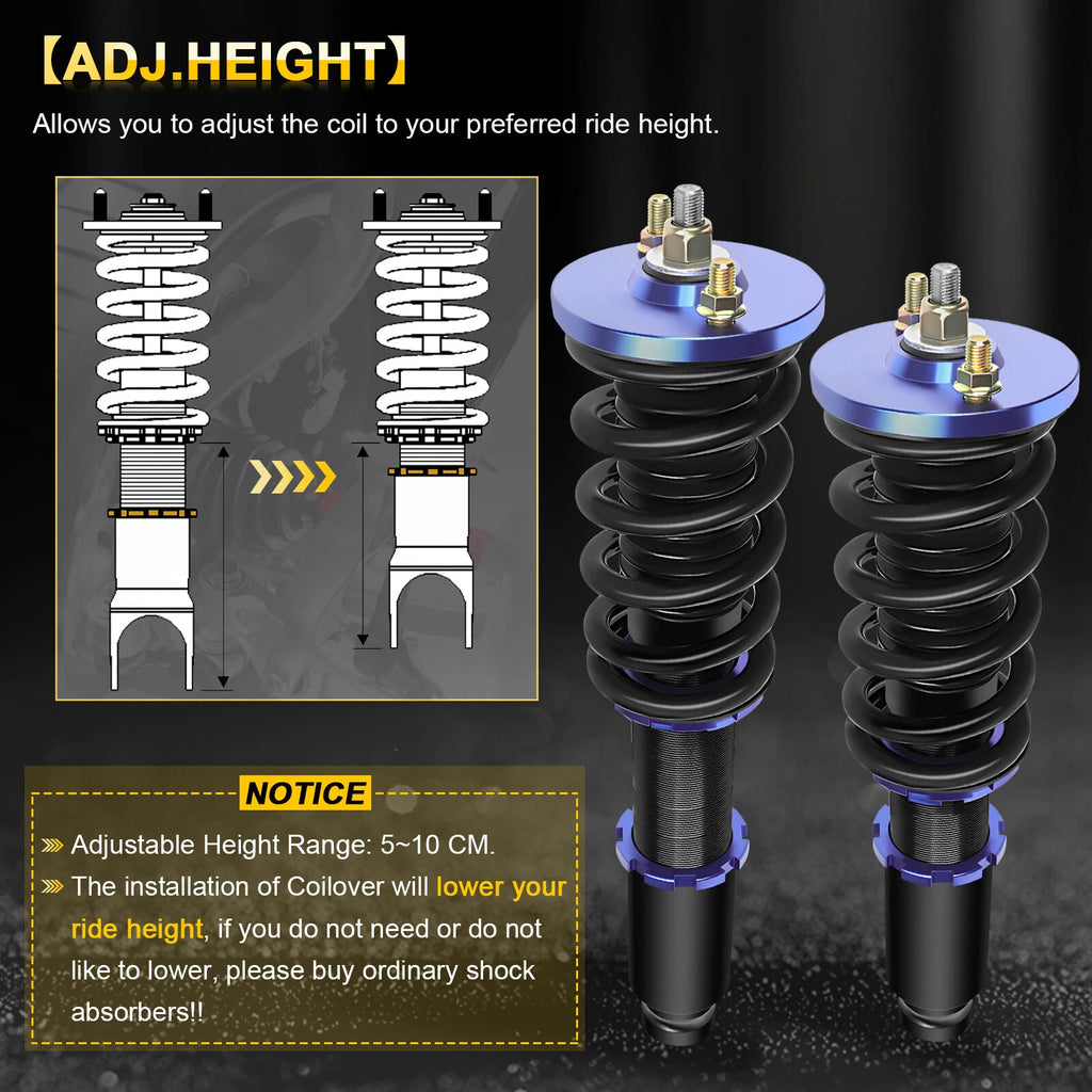 Coilovers for Honda Civic (1993–2000) Adjustable Height Suspension Kit