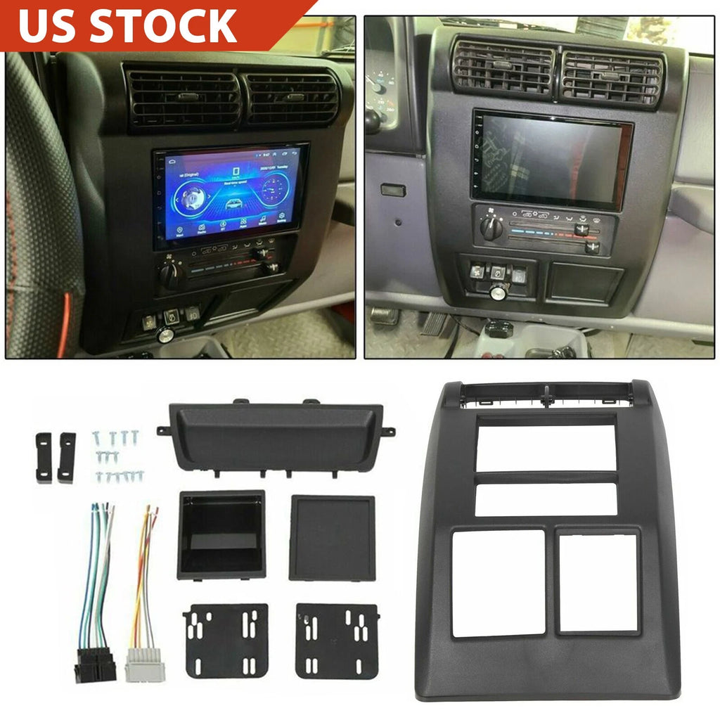 Double Din Dash Panel Bezel Radio Stereo Mount Kit for Jeep Wrangler TJ (1997–2002)
