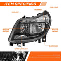 Set of 2 Black Housing Clear Side Headlights for Ram Promaster 1500 2500 3500 (2014–2022)
