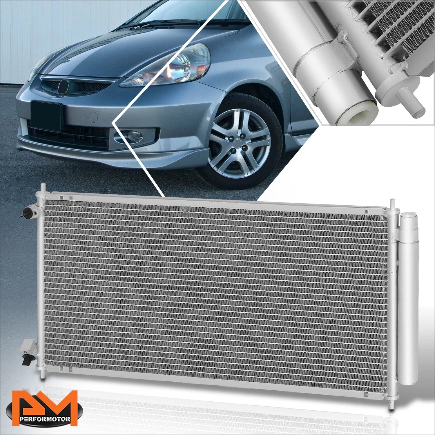 A/C Condenser for Honda Fit (2007–2008) - Aluminum Core Replacement