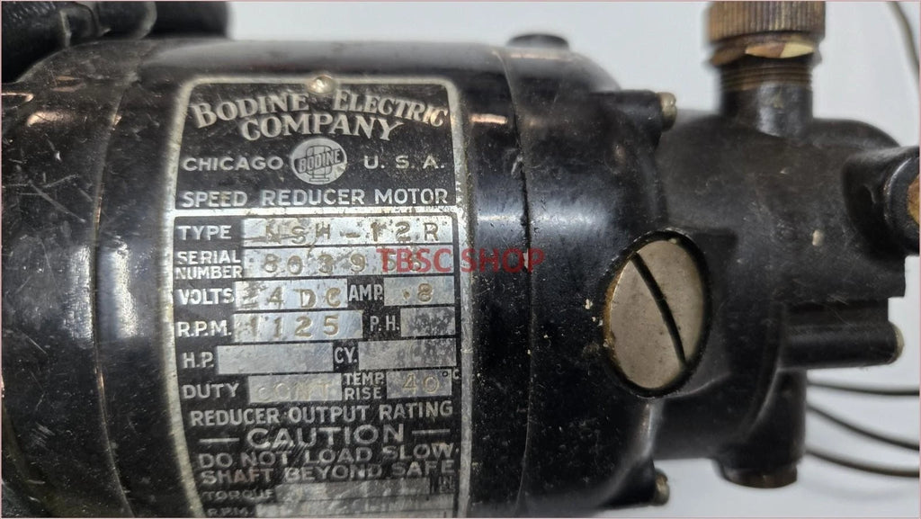 Bodine Electric NSH-12R 1/50 HP DC Speed Reducer Motor for (24V)