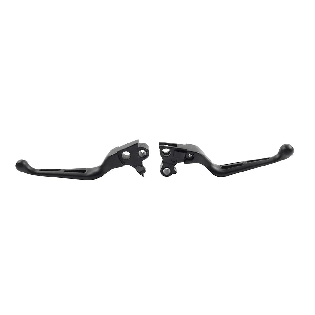Black Brake Lever Set for Harley Davidson (1996–2017) 16 Slotted Clutch Levers
