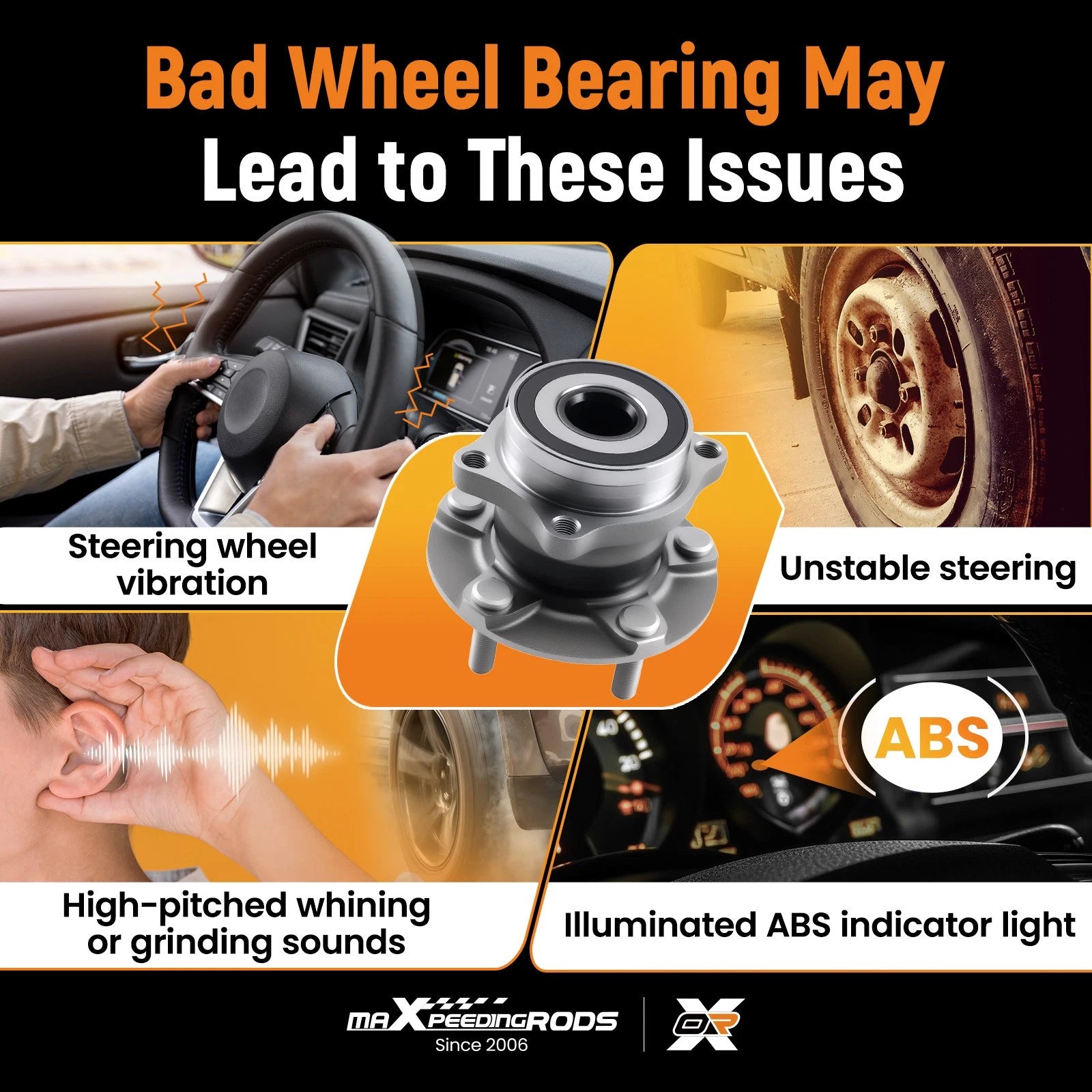 Rear LH RH Wheel Bearing Hub for Subaru WRX STI Legacy (2015–2019) 28373VA010