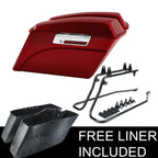 Red Hard Saddlebags & Conversion Bracket for Harley Davidson Softail FLST (1984–2017)