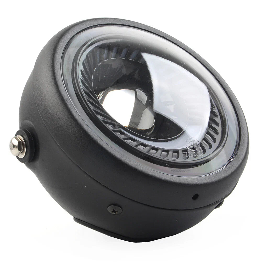 5-3/4" Switchback White LED Halo DRL Angel Eye Headlight for Motorcycle