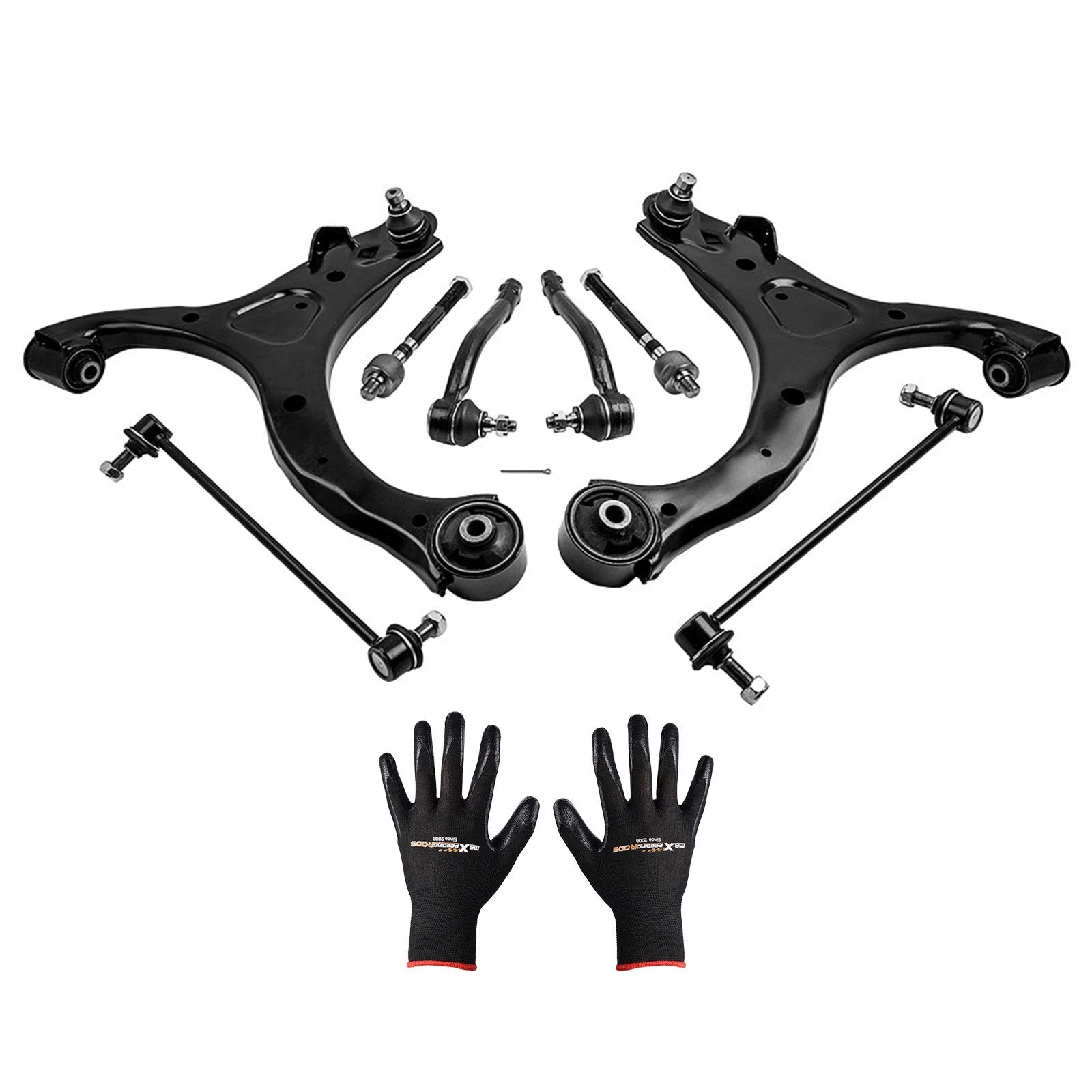 Set of 8 Tie Rods & Sway Bar Links for Hyundai Santa Fe (2007–2012)