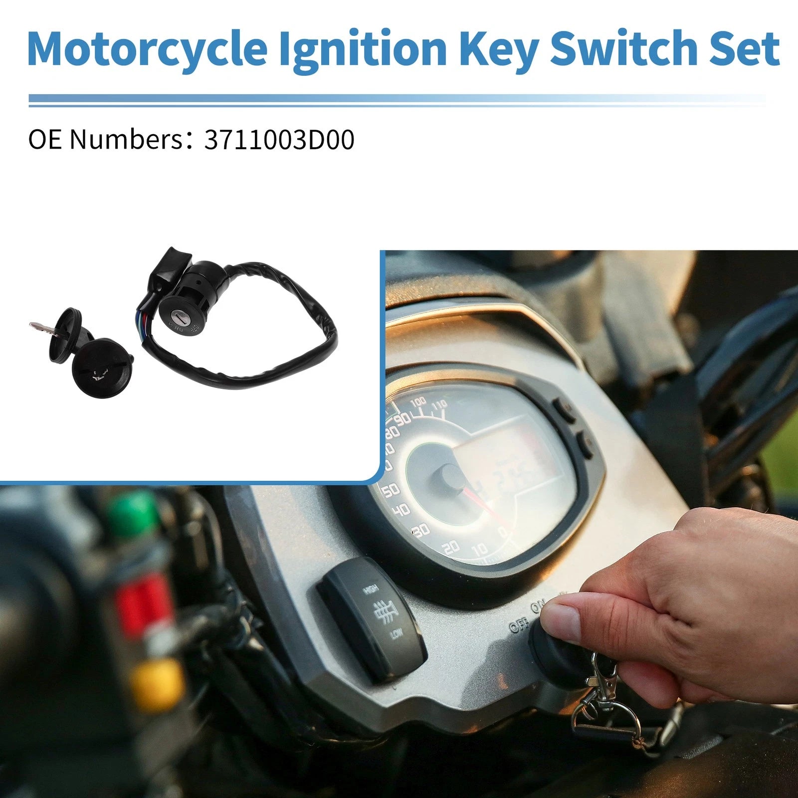 Ignition Key Switch No. 3711003D00 for Suzuki TS 125 R (1990–1996)