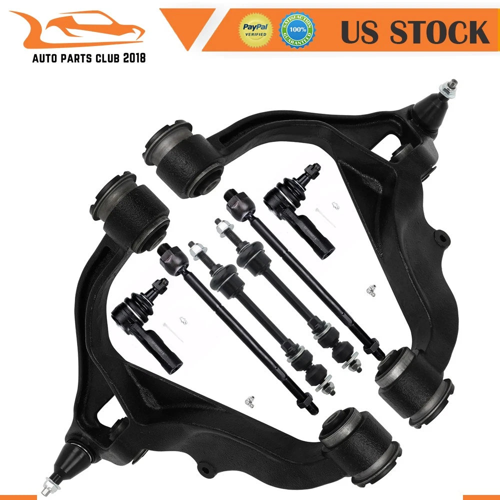 8pcs Front Lower Control Arm, Ball Joint, Tie Rod, Sway Bar for Ram 1500 (2011–2012)