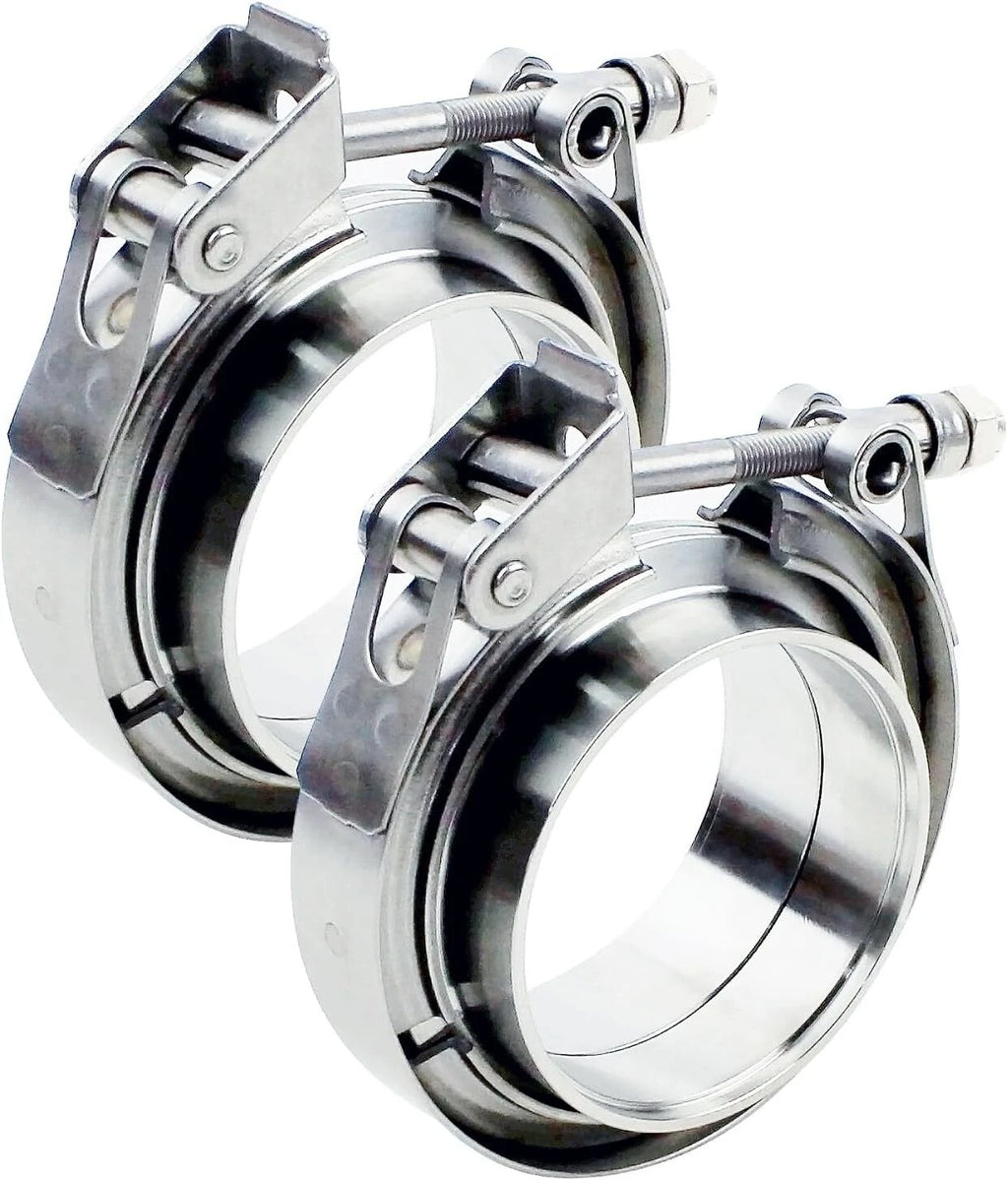 2X 3.5'' Stainless Steel V-Band Clamp Kit for Turbo Exhaust (US)