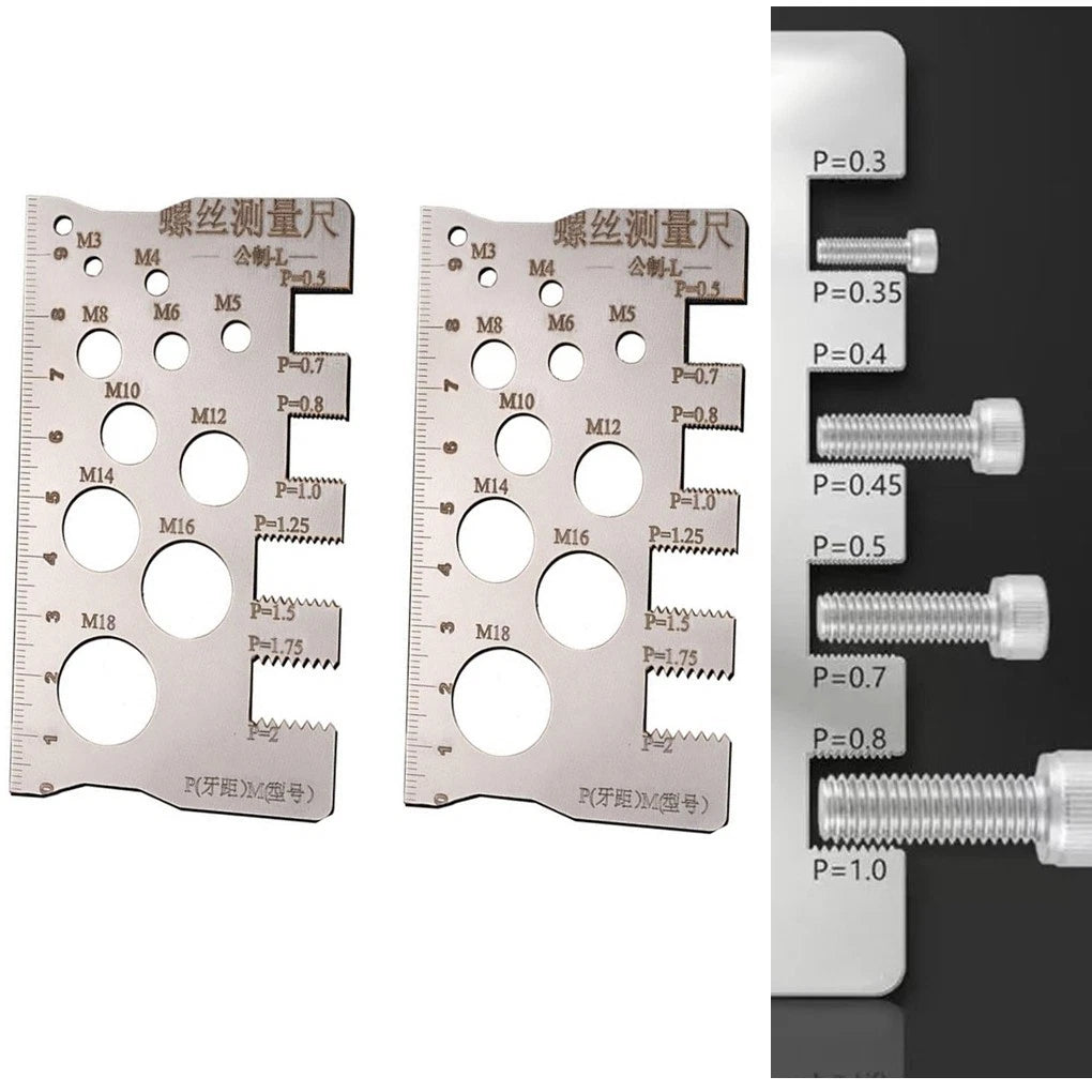 100mm Screw Thread Pitch Gauge Tool for Accurate Reading (Stainless Steel)