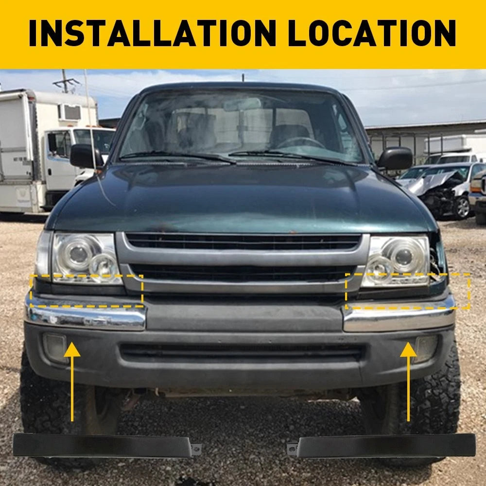 Pair Front Bumper Grille Headlight Filler Trim Panel for Toyota Tacoma (1998–2002)