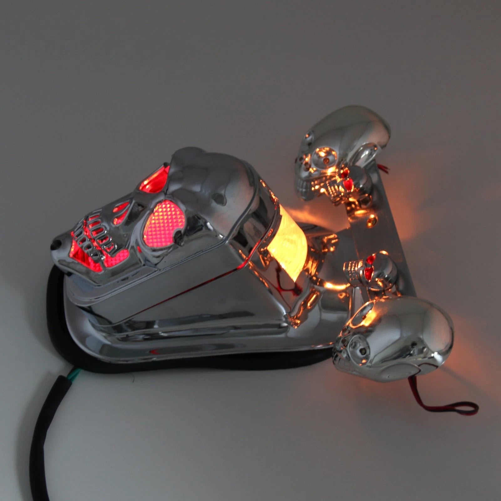 Chrome Motorcycle Skull Turn Signal Tail Light for Touring (Fit 2014–2023)