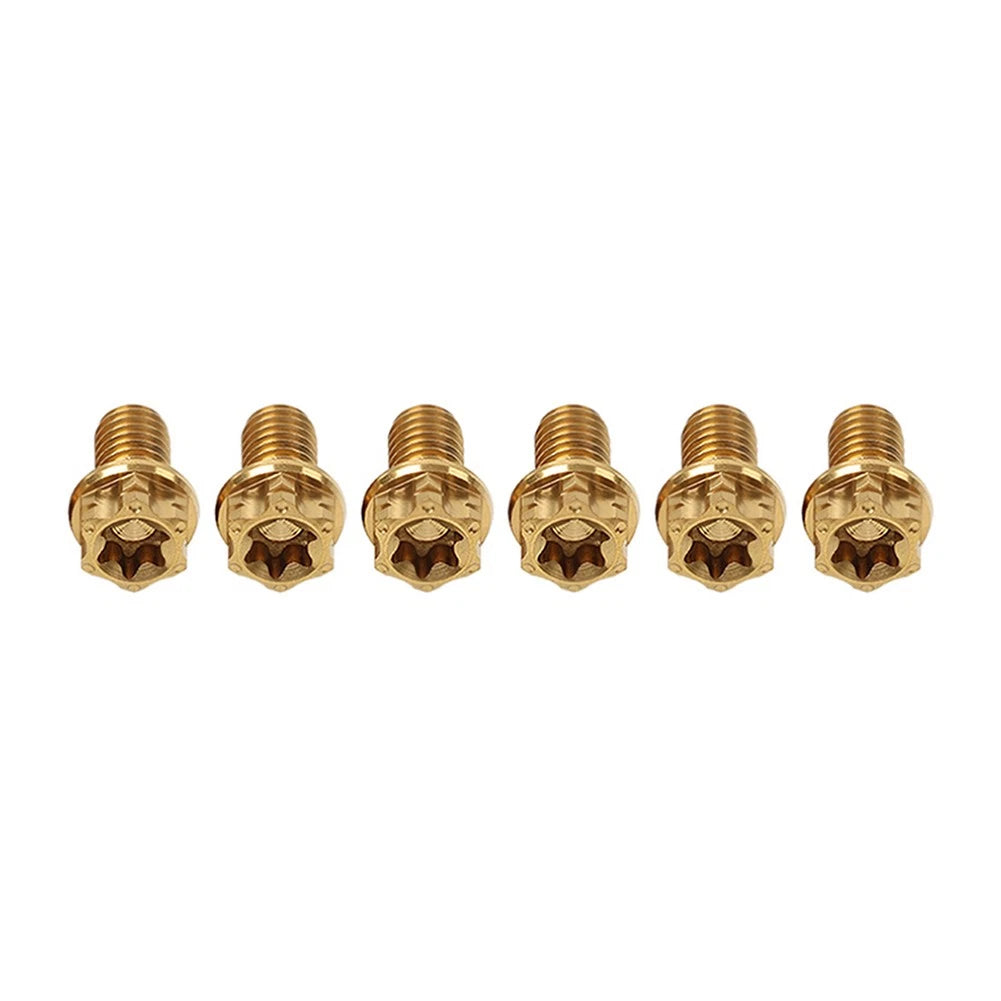 6pcs Titanium M10x15mm Torx Head Flange Screws for Motorcycle Bike