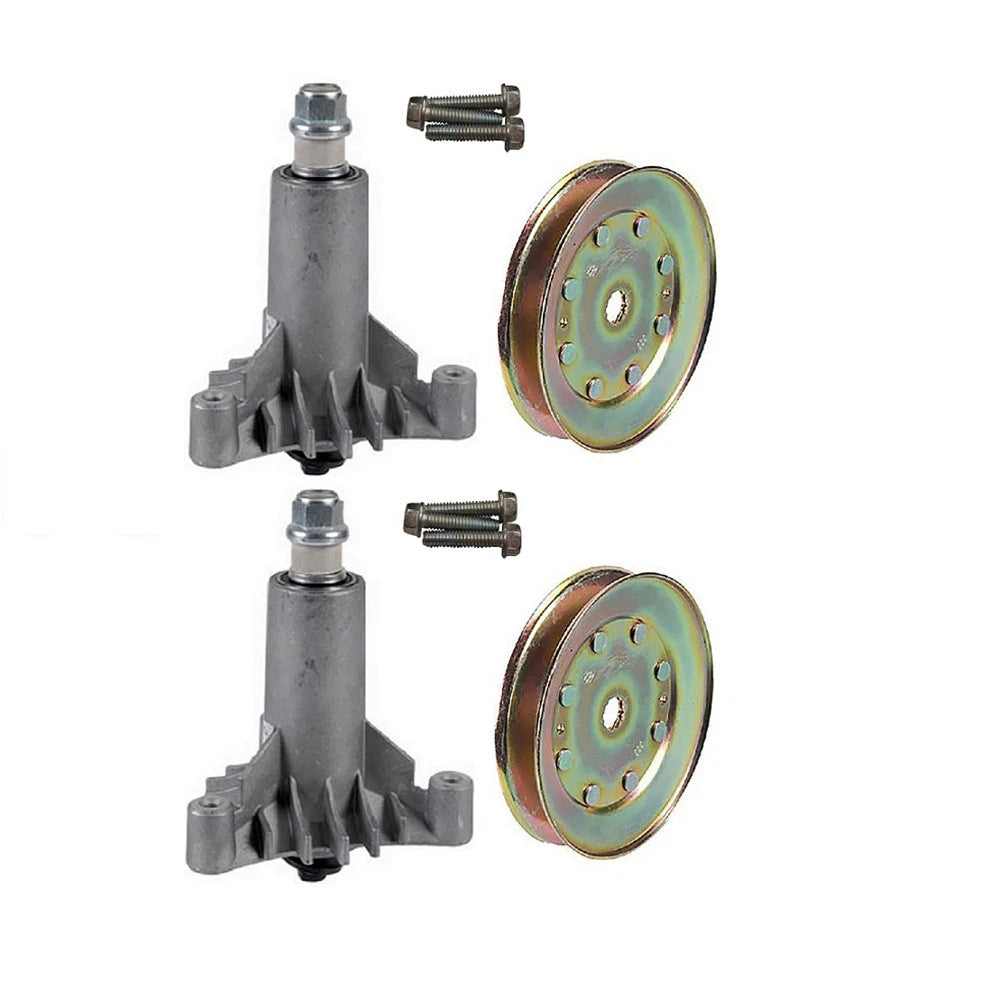 2PK Blade Spindle with Pulley for AYP Husqvarna (Fits 532130794, 130794, 128285, 13764)