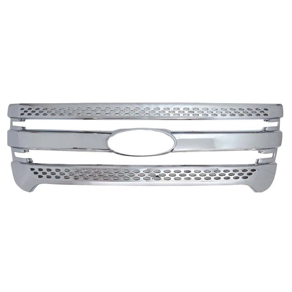 CHROME Snap On Grille Overlay Full Front Grill Insert for 11-15 Ford Explorer