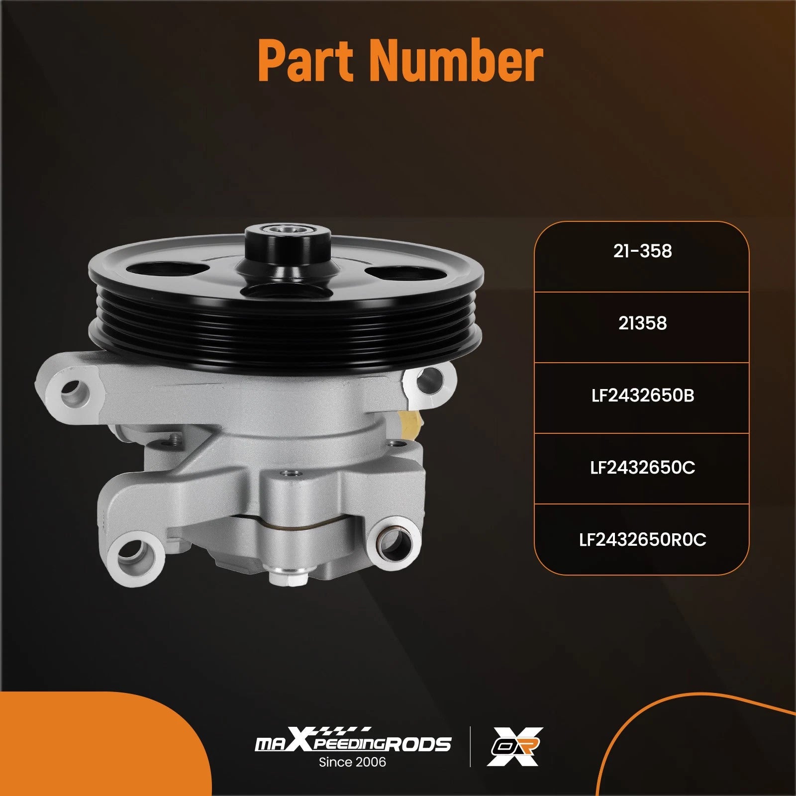 Front Power Steering Pump for Mazda CX-9 (2007–2015) LF2432650R0C
