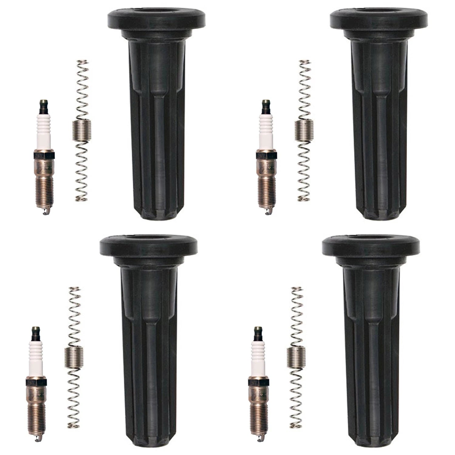 Set of 4 Denso Iridium TT Spark Plugs & Coil Boot Kit for Chevrolet Colorado GMC Canyon