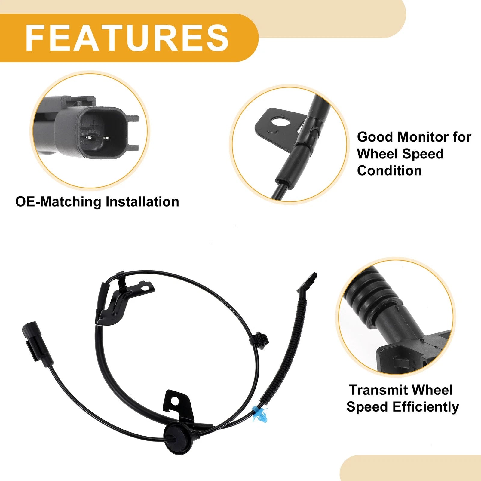 ABS Wheel Speed Sensor No. 05105065AC for Dodge Caliber (2007–2012) Rear Left