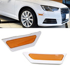 Front Bumper Reflector Side Marker Lights  Yellow for Audi A4 (2017-2019)