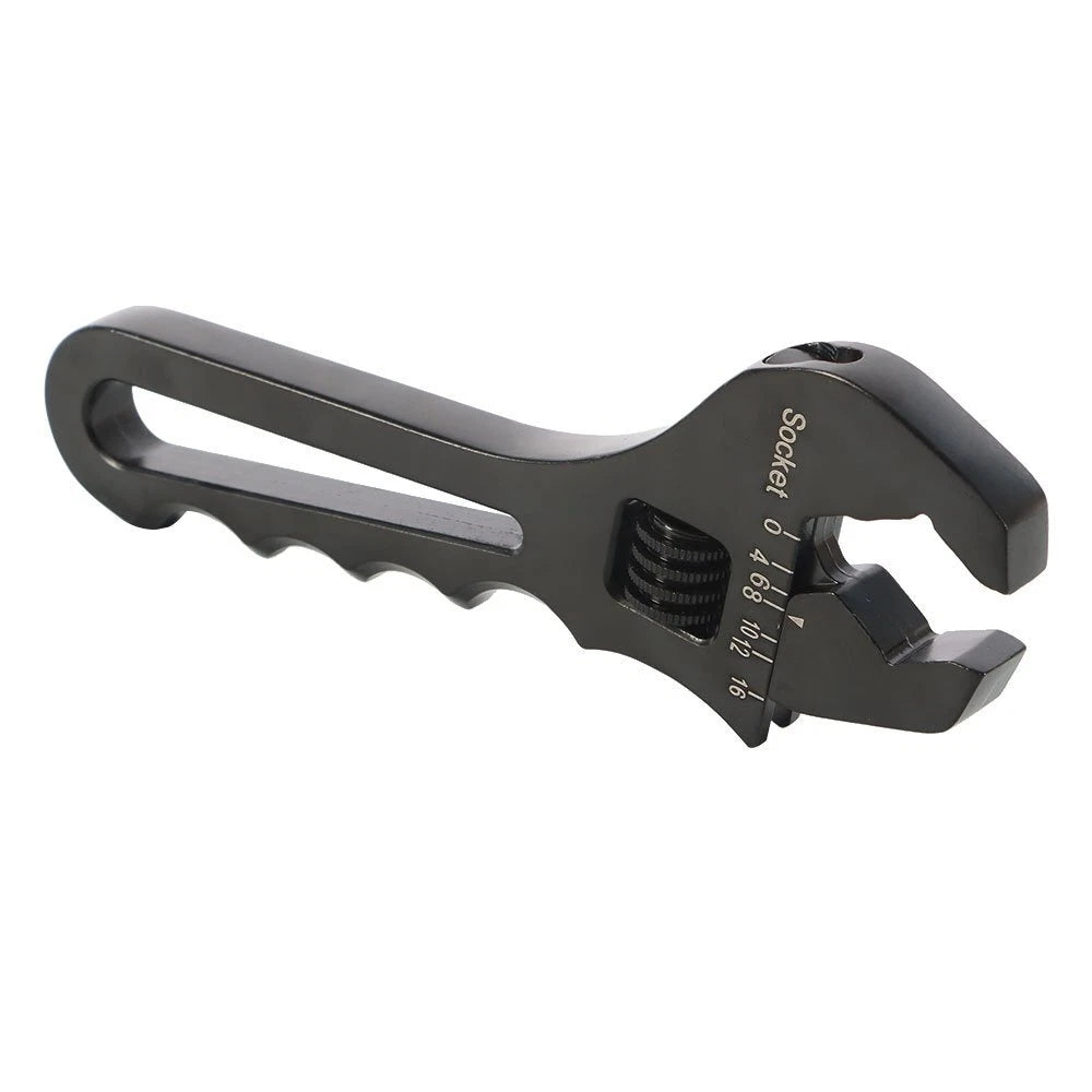 Adjustable Wrench for Hose End Fitting (Aluminum, Black)