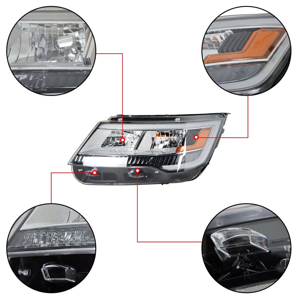 LED DRL Headlight for Ford Explorer Limited/XLT/Platinum (2016-2019) Left