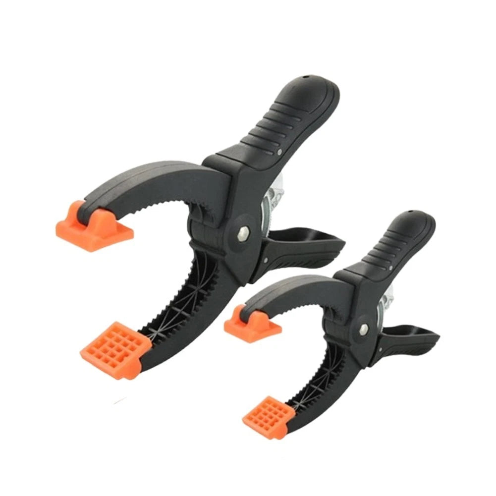 Adjustable Ratcheting Hand Clamps Set of 2 Quick Release Grip Black Orange