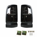 Set of 2 LED Tail Light Housings Black Chrome for Dodge Ram 1500 2500 (94–01)