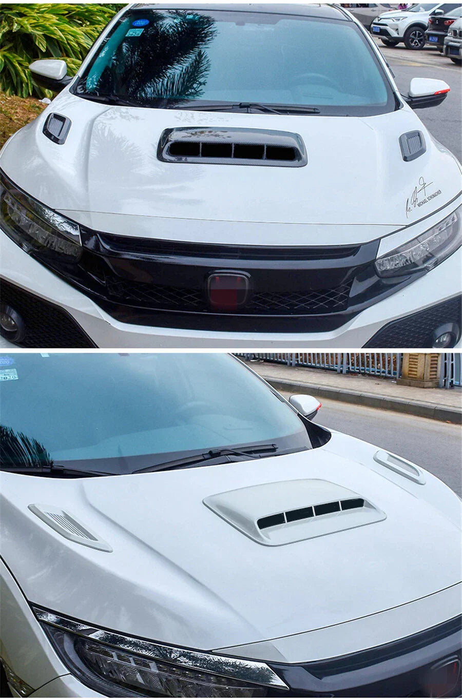 Glossy Black Air Flow Intake Hood Scoop Vent Cover for Car (No Year Specified)