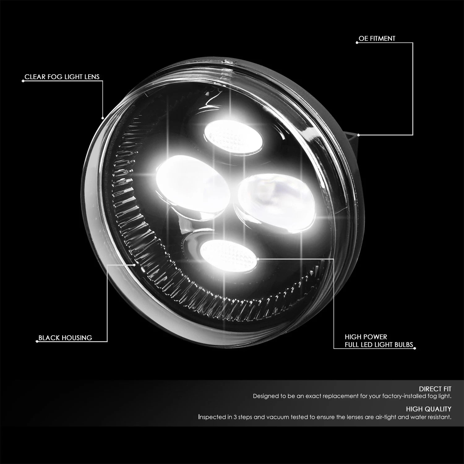 LED Projector Fog Lights for GMC Sierra 1500 2500HD 3500HD (2007–2014)