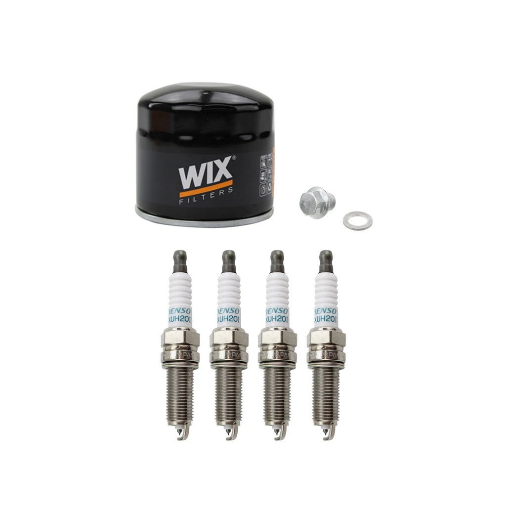 Wix Engine Oil Filter & Denso 4 Iridium Spark Plugs for Kia Rio