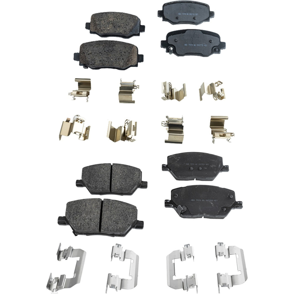 Set of 4 Ceramic Brake Pads for Jeep Compass (2017–2020)