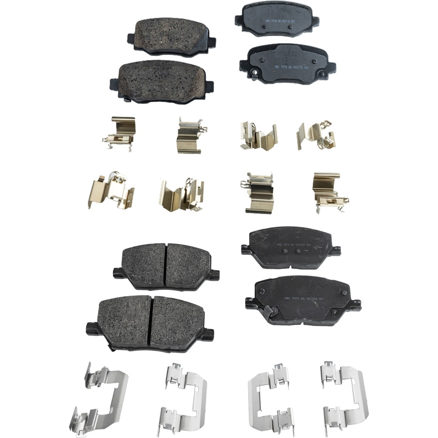 Set of 4 Ceramic Brake Pads for Jeep Compass (2017–2020)