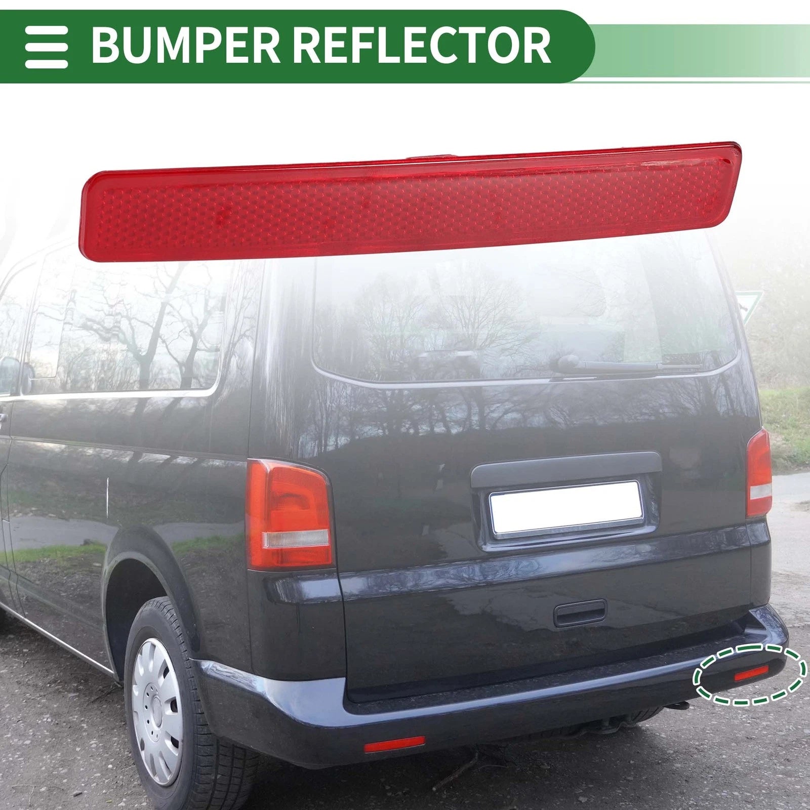 Bumper Reflector No.7E0945106 for Volkswagen Transporter T5 (2003–2015) Rear Right