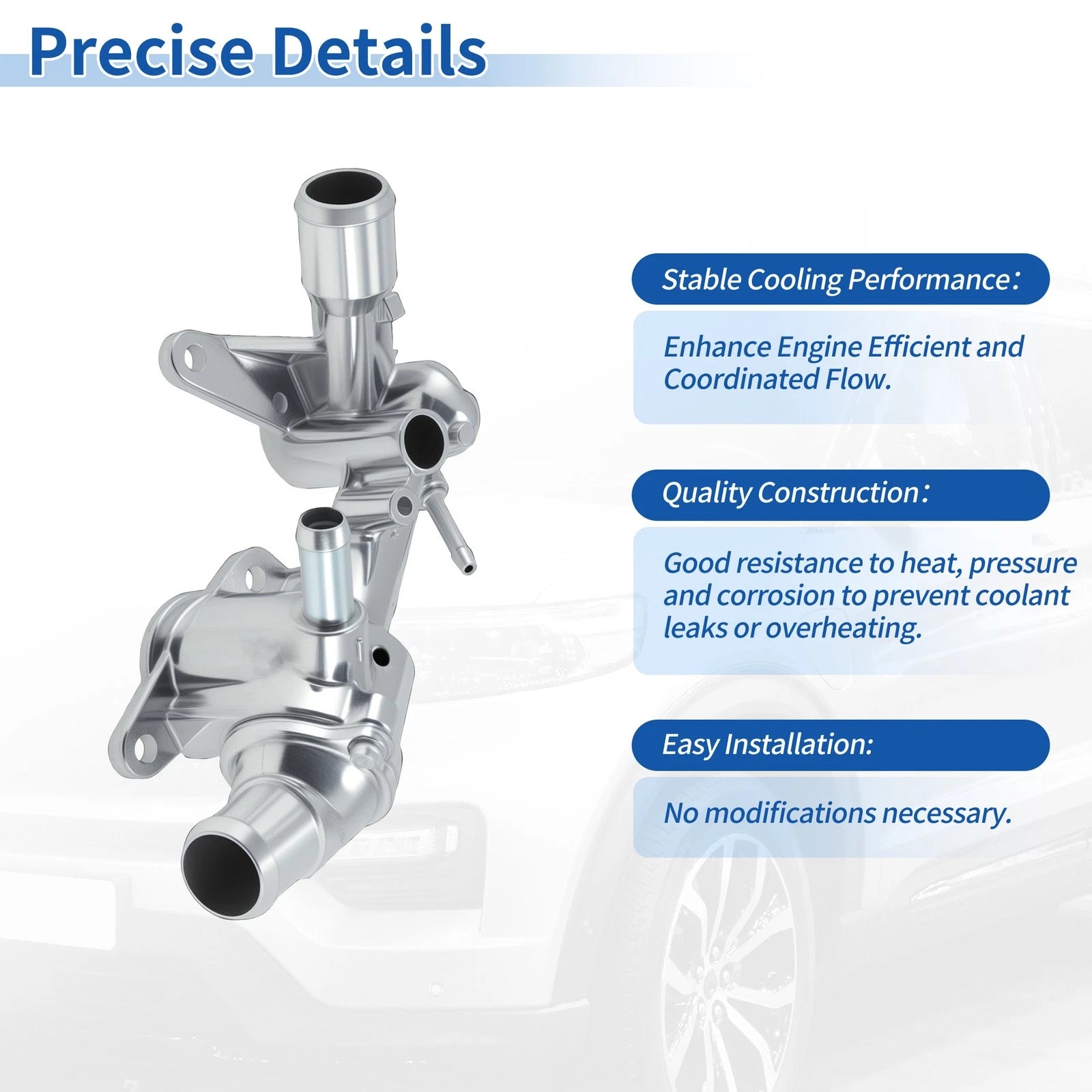 Engine Coolant Thermostat Housing Assembly for Ford Expedition Explorer F-150 (2003–2021)